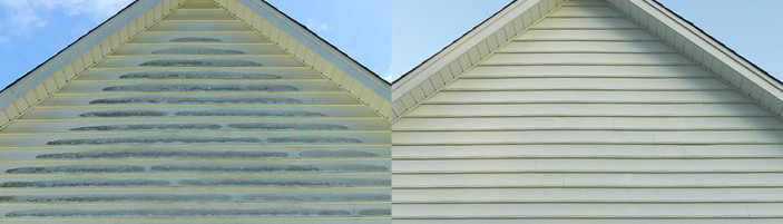 siding cleaning before after